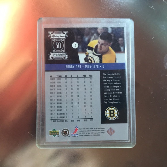 Bobby Orr upper deck 1999 hockey card - Picture 2 of 2